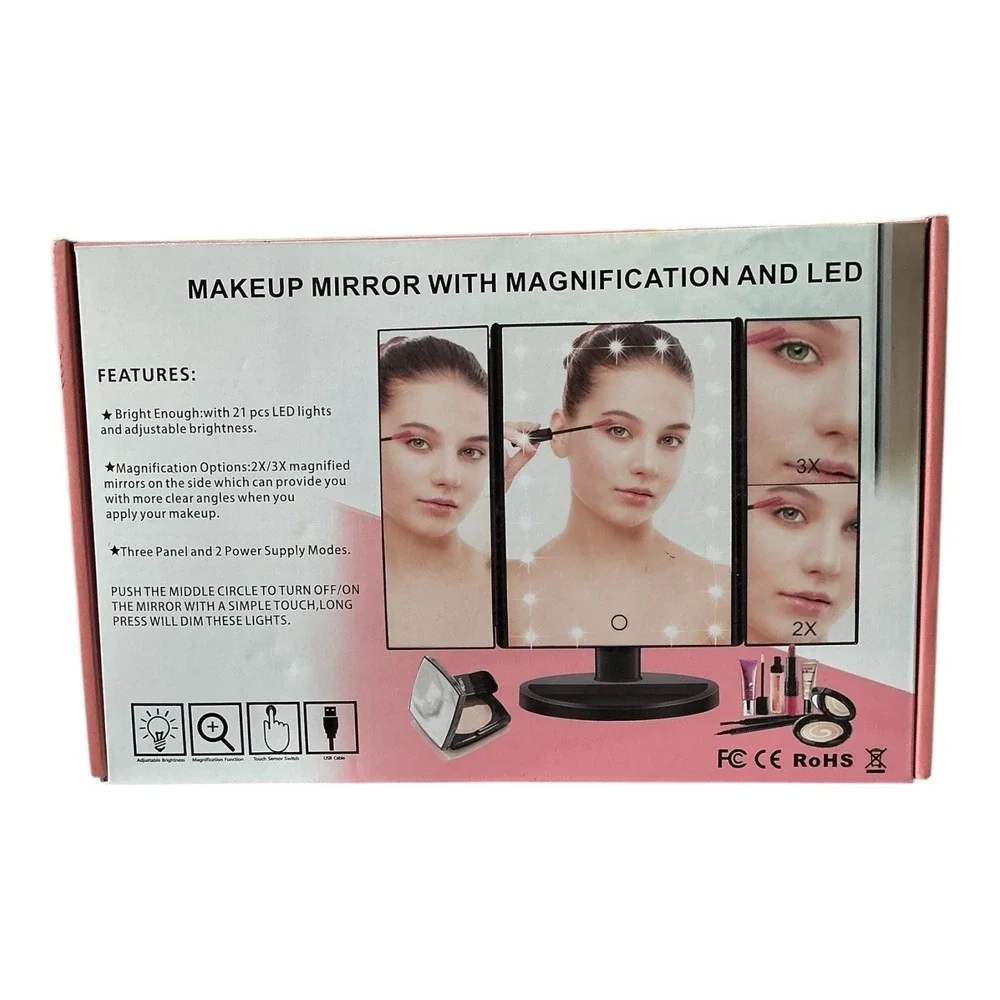 WEILY - Makeup Mirror (21 LED Lights) - Tri-Fold‎ Vanity
